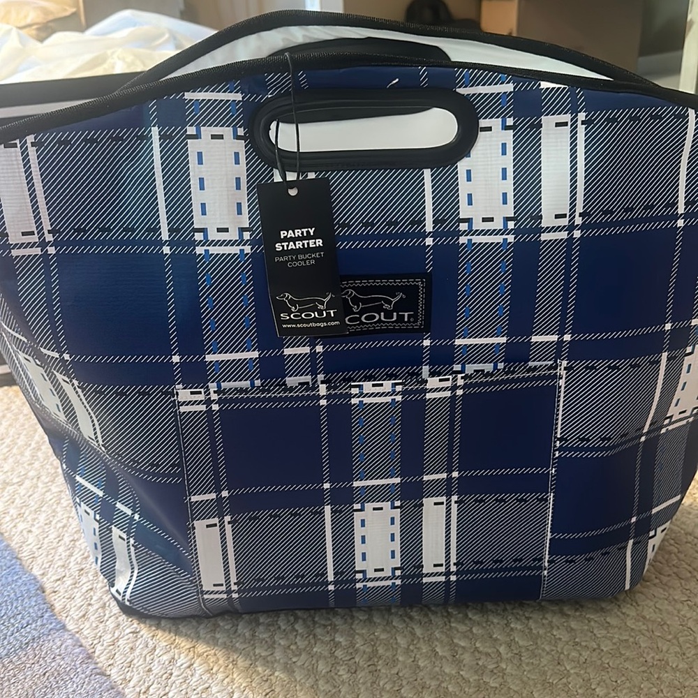 NWT SCOUT party starter bucket cooler in tartan sheen